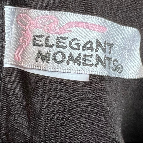 Elegant Moments long ruched tie sleeve sexy black crop top size XL - Picture 8 of 9